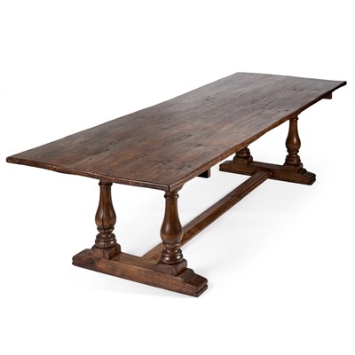 Lot 1001 - A LARGE OAK REFECTORY TABLE