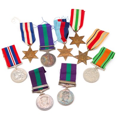 Lot 28 - THREE GENERAL SERVICE MEDALS (G.S.M) AND OTHERS