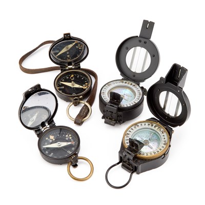 Lot 24 - A GROUP OF MILITARY COMPASSES
