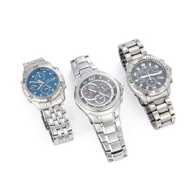 Lot 621 - THREE GENTS CITIZEN WATCHES