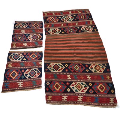 Lot 960 - A SHAHSAVAN RUG AND PAIR OF SADDLE BAGS