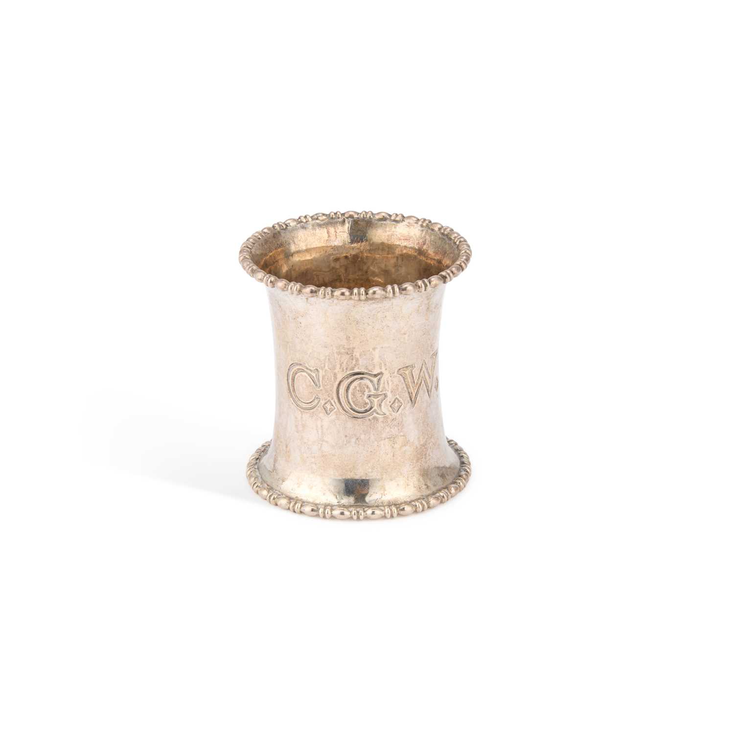 Lot 362 - OMAR RAMSDEN, AN ARTS AND CRAFTS SILVER NAPKIN RING