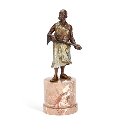 Lot 830 - AN AUSTRIAN COLD PAINTED BRONZE ON MARBLE PLINTH