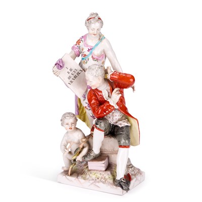 Lot 210 - A BERLIN PORCELAIN FIGURE GROUP, 19TH CENTURY