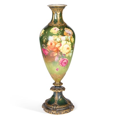 Lot 258 - A LARGE 19TH CENTURY POTTERY BALUSTER VASE