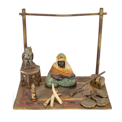 Lot 824 - AN AUSTRIAN COLD PAINTED BRONZE GROUP