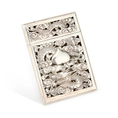 Lot 235 - A CHINESE EXPORT SILVER CARD CASE
