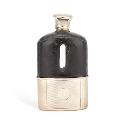 Lot 460 - A VICTORIAN SILVER-MOUNTED HIP FLASK