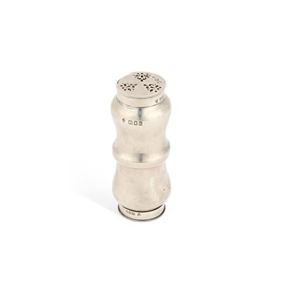 Lot 366 - CRICKET INTEREST: A GEORGE V SILVER NOVELTY CRUET