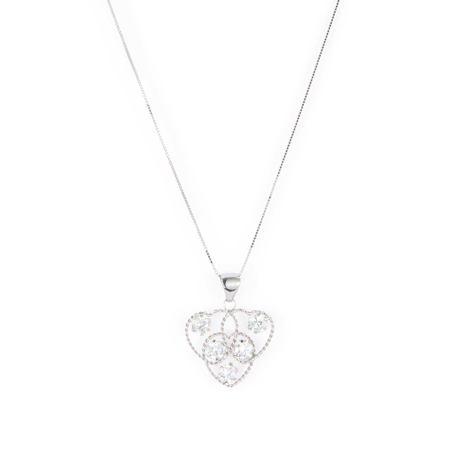 Lot 959 - A WHITE CUBIC ZIRCONIA PENDANT