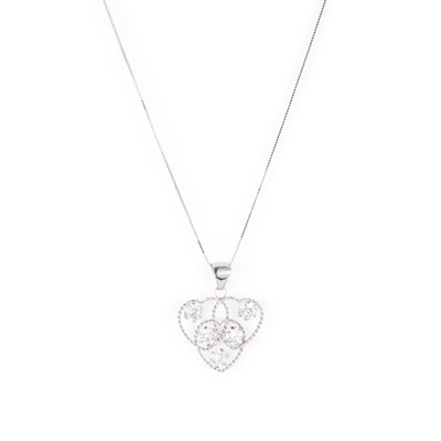 Lot 959 - A WHITE CUBIC ZIRCONIA PENDANT