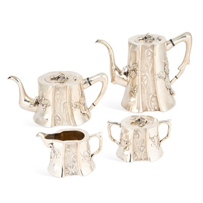Lot 237 - A CHINESE SILVER FOUR-PIECE TEA AND COFFEE SERVICE, LATE 19TH/EARLY 20TH CENTURY