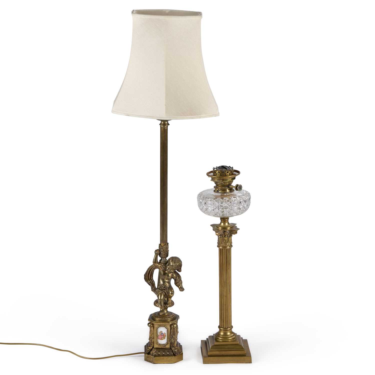 Lot 1134 - A CONTINENTAL BRASS FIGURAL TABLE LAMP