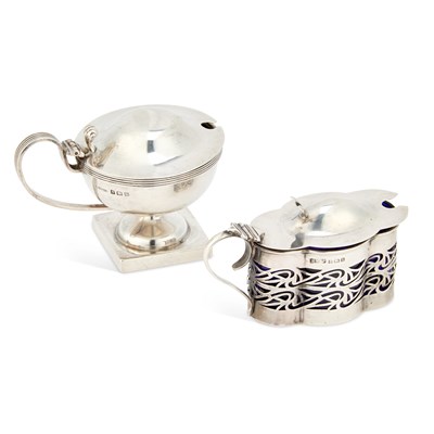 Lot 406 - TWO SILVER MUSTARD POTS