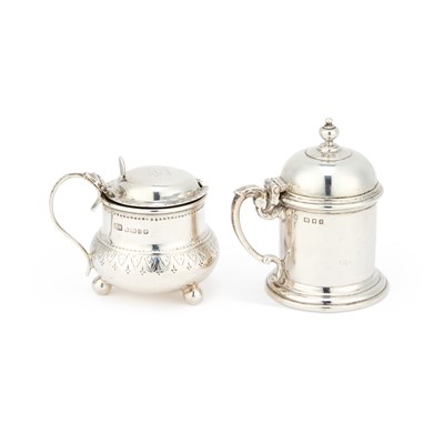 Lot 317 - TWO SILVER MUSTARD POTS