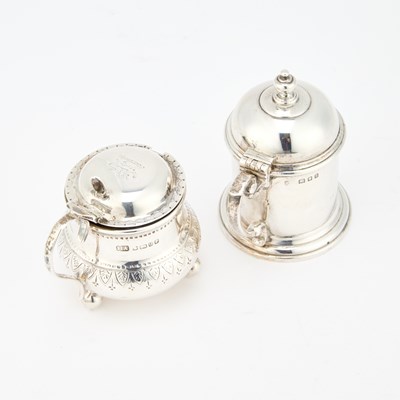 Lot 317 - TWO SILVER MUSTARD POTS