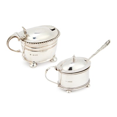 Lot 362 - TWO SILVER MUSTARD POTS