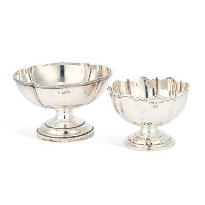 Lot 390 - TWO SILVER PEDESTAL BOWLS