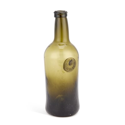 Lot 80 - AN OLIVE GREEN GLASS WINE BOTTLE
