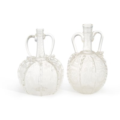 Lot 82 - TWO 18TH CENTURY DUTCH TWO-HANDLED DECANTERS
