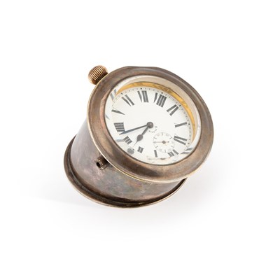 Lot 1164 - AN 8-DAY DASHBOARD CLOCK AND MOUNT