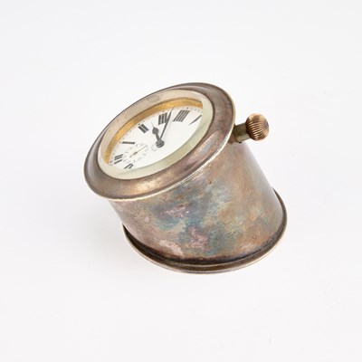 Lot 1164 - AN 8-DAY DASHBOARD CLOCK AND MOUNT
