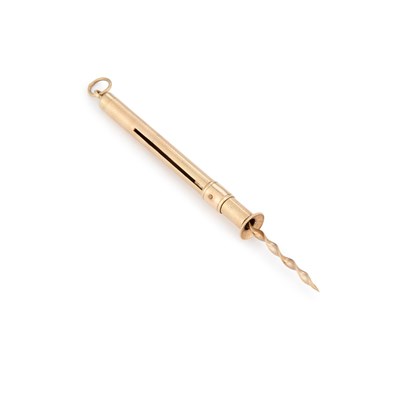 Lot 985 - A GEORGE VI 9CT GOLD CIGAR PIERCER