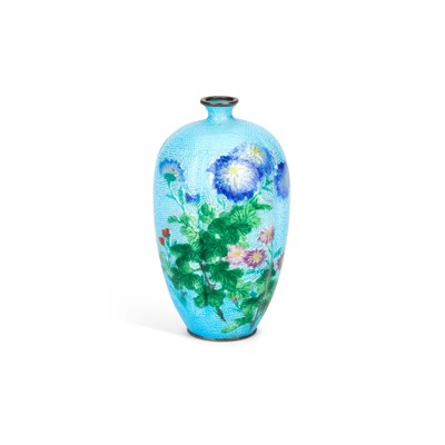 Lot 599 - A JAPANESE GINBARI CLOISONNÉ VASE, MEIJI PERIOD