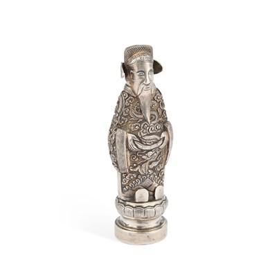 Lot 242 - A CHINESE EXPORT SILVER FIGURAL SEAL