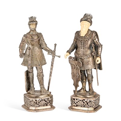 Lot 274 - A PAIR OF GERMAN SILVER FIGURES