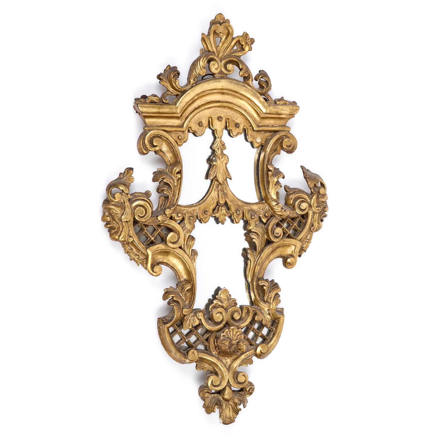 Lot 1083 - A 19TH CENTURY GILTWOOD WALL MIRROR