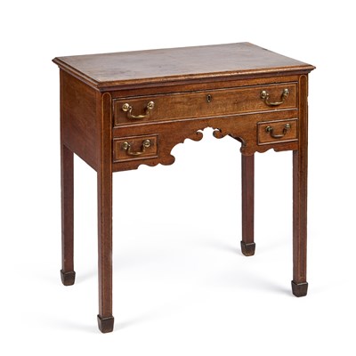 Lot 1061 - A GEORGE III INLAID MAHOGANY SIDE TABLE