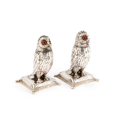 Lot 459 - A VICTORIAN SILVER NOVELTY SALT AND PEPPER SET