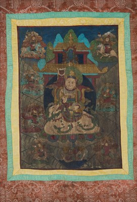 Lot 754 - A TIBETAN THANGKA