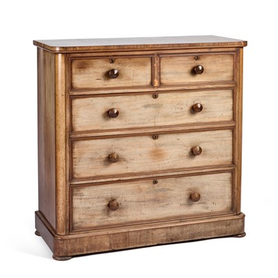 Lot 1063 - A VICTORIAN MAHOGANY CHEST OF DRAWERS