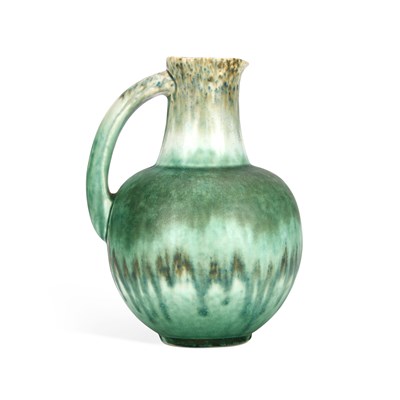 Lot 177 - A RUSKIN GREEN-GLAZED CRYSTALLINE POTTERY JUG