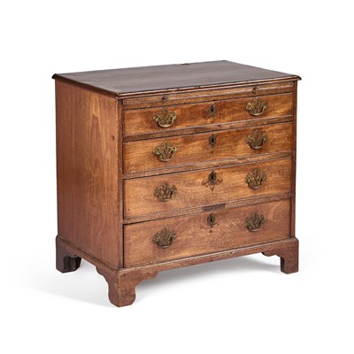 Lot 1197 - A GEORGE III MAHOGANY CHEST OF DRAWERS