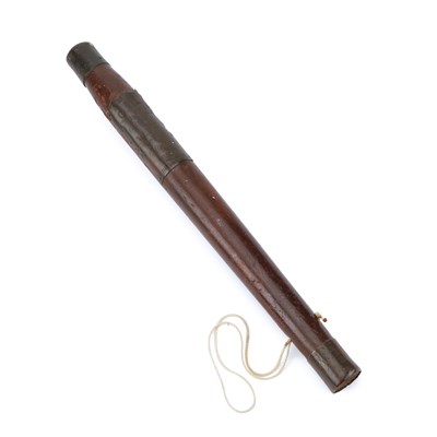 Lot 15 - A 19TH CENTURY BRASS-BOUND TRUNCHEON