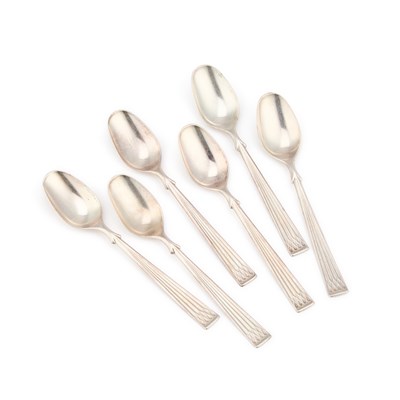 Lot 359 - A SET OF SIX 20TH CENTURY NORWEGIAN SILVER TEASPOONS