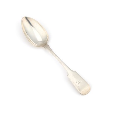 Lot 398 - ELGIN: A 19TH CENTURY SCOTTISH PROVINCIAL SILVER DESSERT SPOON