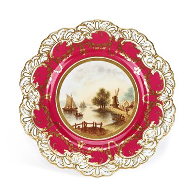 Lot 169 - AN ENGLISH PORCELAIN PLATE