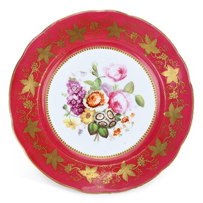 Lot 199 - A COALPORT PORCELAIN CABINET PLATE