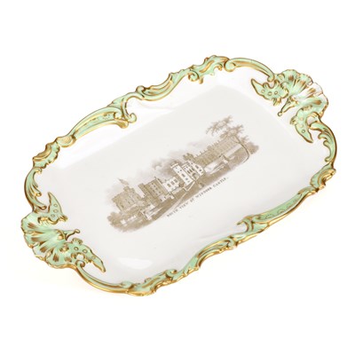 Lot 132 - AN ENGLISH PORCELAIN TRAY