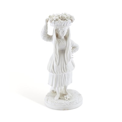 Lot 191 - A RARE ROCKINGHAM BISCUIT FIGURE