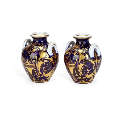 Lot 190 - A PAIR OF DERBY PORCELAIN VASES