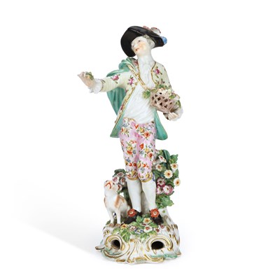 Lot 166 - A DERBY PORCELAIN FIGURE OF A SHEPHERD