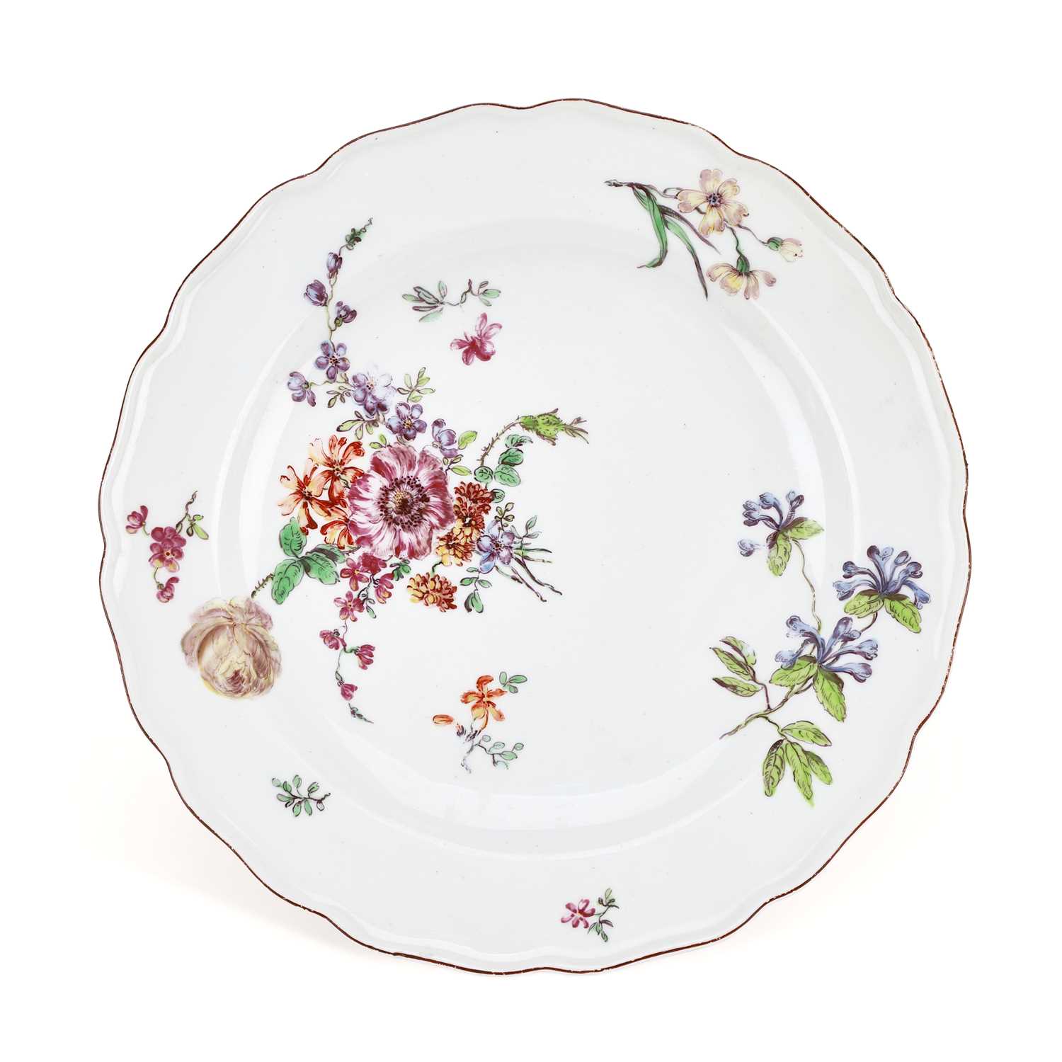 Lot 115 - A CHELSEA PORCELAIN PLATE