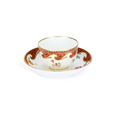 Lot 178 - A CHELSEA PORCELAIN TEABOWL AND SAUCER