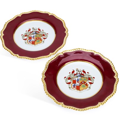 Lot 165 - A PAIR OF FLIGHT BARR & BARR ARMORIAL PLATES
