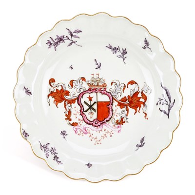 Lot 114 - A FINE JAMES GILES DECORATED WORCESTER DISH